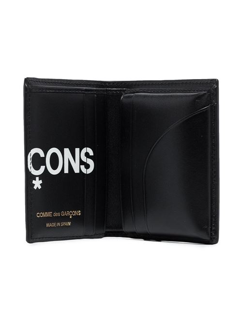 black leather bi-fold design logo print Comme des Garcons | SA0641HL1